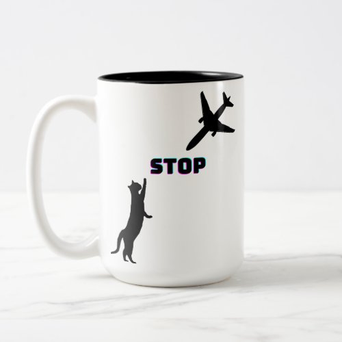 Best Pilot Dads Landing Aviation Funny Cat   Two_Tone Coffee Mug