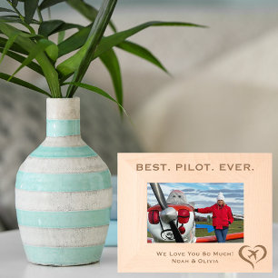 Best Pilot Ever, Simple Wooden Photo, Personalized Engraved Frames