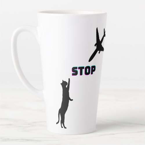 Best Pilot Father Dads Landing Funny Cat Stop  Latte Mug
