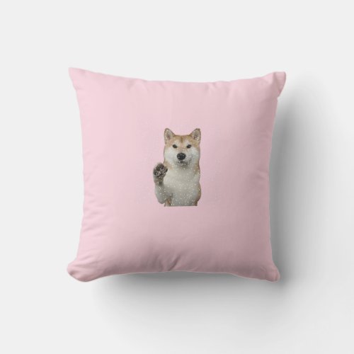 best pink shibainu and dog throw pillows