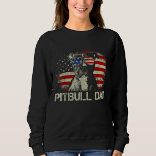 Best Pitbull Dad Ever American Flag 4th Of July Gi Sweatshirt