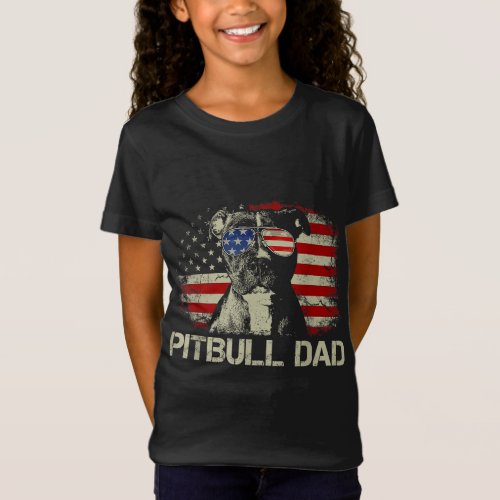 Best Pitbull Dad Ever American Flag 4th Of July Gi T_Shirt