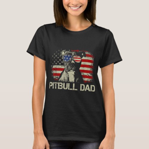 Best Pitbull Dad Ever American Flag 4th Of July Gi T_Shirt