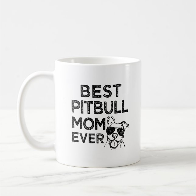 Best Pitbull Mom Ever Coffee Mug (Left)