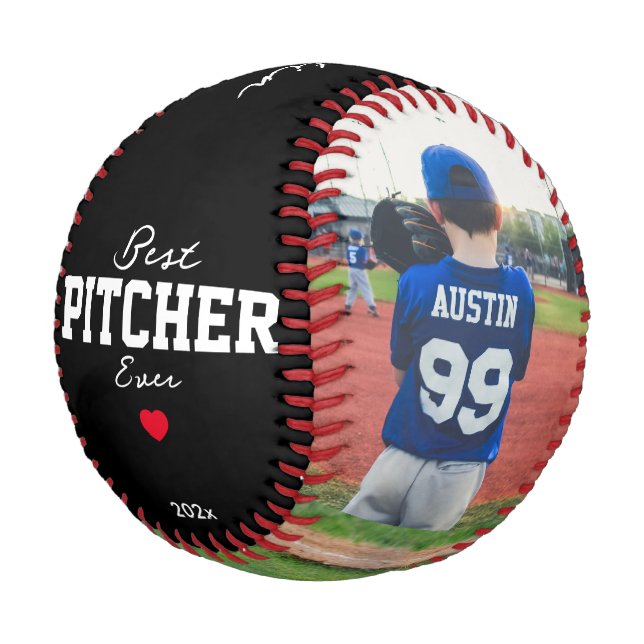 Best Pitcher Ever 3 Photo Collage Children's Day Baseball (Angled)