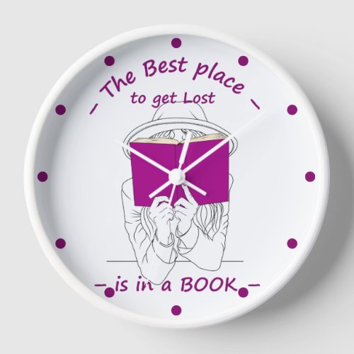 Best Place to get Lost is in a Book Clock