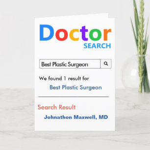 Best Plastic Surgeon Search Letterpress Thank You Card