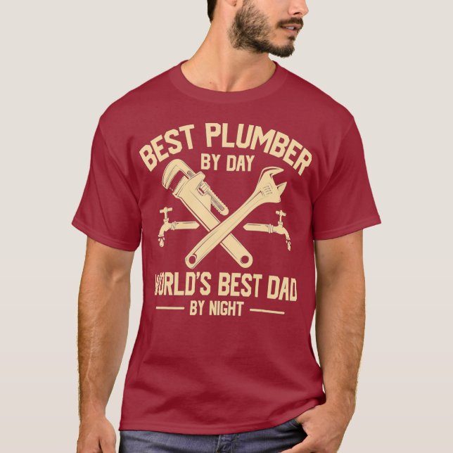 Best Plumber graphic BirthDay Gift for Dad T-Shirt (Front)