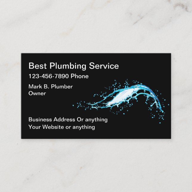 Best Plumbing Plumber Service Business Cards (Front)