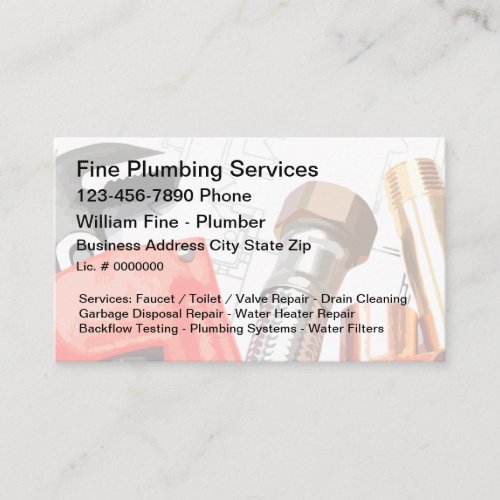 Best Plumbing Service Business Card Design