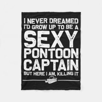 Best Pontoon Captain Art For Men Women Boating Pon Fleece Blanket