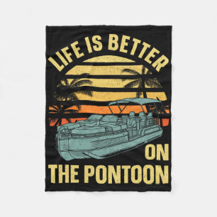 Best Pontoon Captain Art For Men Women Boating Pon Fleece Blanket