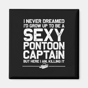 Best Pontoon Captain Art For Men Women Boating Pon Magnet