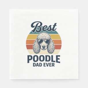 Best Poodle Dad Ever Vintage Engraved Dog Shirt_1 Napkins
