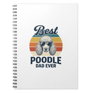 Best Poodle Dad Ever Vintage Engraved Dog Shirt_1 Notebook