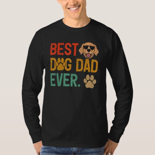 Best Poodle Dog Dad Ever  Poodle Dad Fathers Day T_Shirt