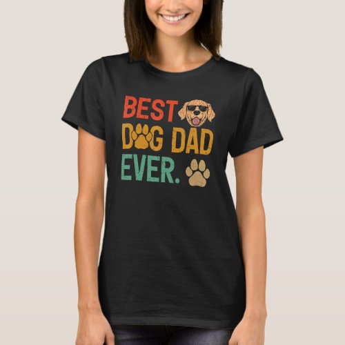 Best Poodle Dog Dad Ever  Poodle Dad Fathers Day T_Shirt