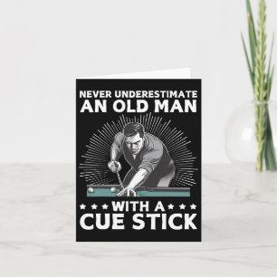 Best Pool Art For Men Grandpa Billiard Player Pool Card