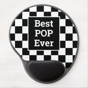 Best Pop Ever Black White Checkered Gel Mouse Pad