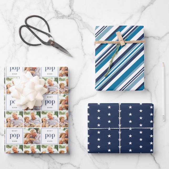 Best Pop Ever Father's Day Coordinating Wrapping Paper Sheets (Front)