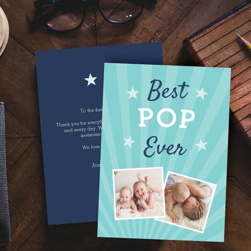 Best Pop Ever  Fathers Day Flat Photo Card