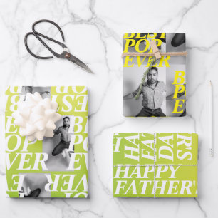 BEST POP EVER Funny Dad Photo Gift Wrapping Paper Sheets