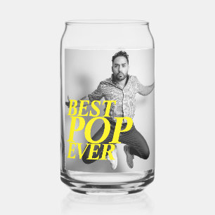 BEST POP EVER   Funny Father's Day Can Glass