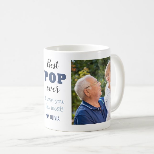Best Pop Ever Love You Most 2 Photo Coffee Mug (Front Right)