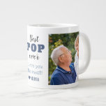 Best Pop Ever Love You Most 2 Photo Giant Coffee Mug<br><div class="desc">Express how much you love your grandpa with affection.A giant 20 oz photo mug with grandfather and grandkid pictures will fill his heart with happiness.</div>