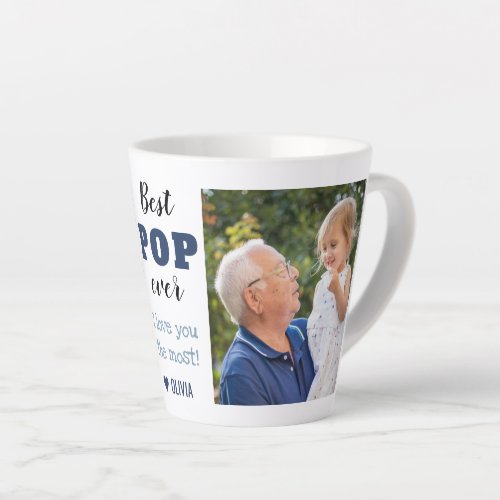 Best Pop Ever Love You Most 2 Photo Latte Mug