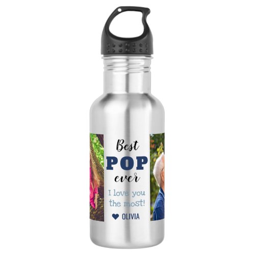 Best Pop Ever Love You Most 2 Photo Stainless Steel Water Bottle