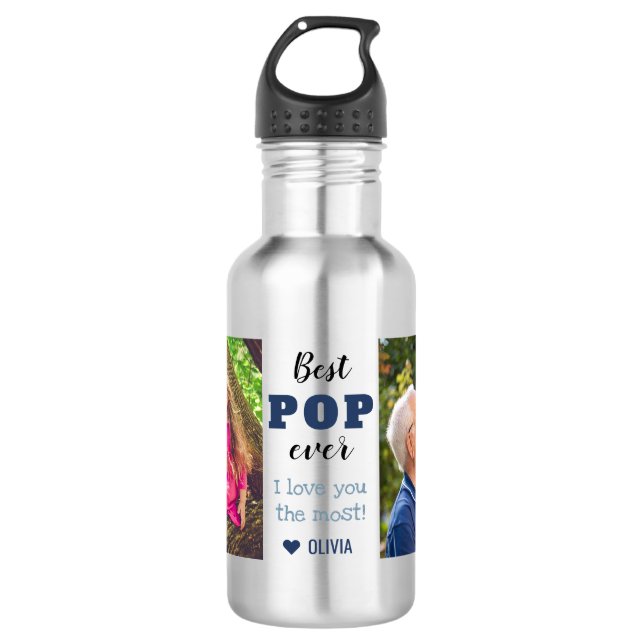 Best Pop Ever Love You Most 2 Photo Stainless Steel Water Bottle (Front)