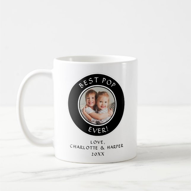 Best Pop Ever Photo Modern Fun Dad Coffee Mug (Left)