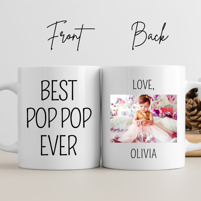 Best Pop Pop Ever Personalized Photo Best Grandpa Mug (Creator Uploaded)