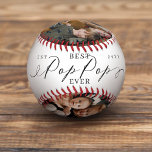Best Pop Pop Ever Script Fathers Day Photo Collage Baseball<br><div class="desc">Send a beautiful personalized father's day gift or birthday gift to your pop pop that he'll cherish. Special personalized father's day family photo collage to display your special family photos and memories. Our design features a simple 4 photo collage design with "Best Pop Popy Ever" designed in a beautiful handwritten...</div>