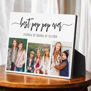 Best Pop Pop Grandpa Grandchildren Photo Collage Plaque