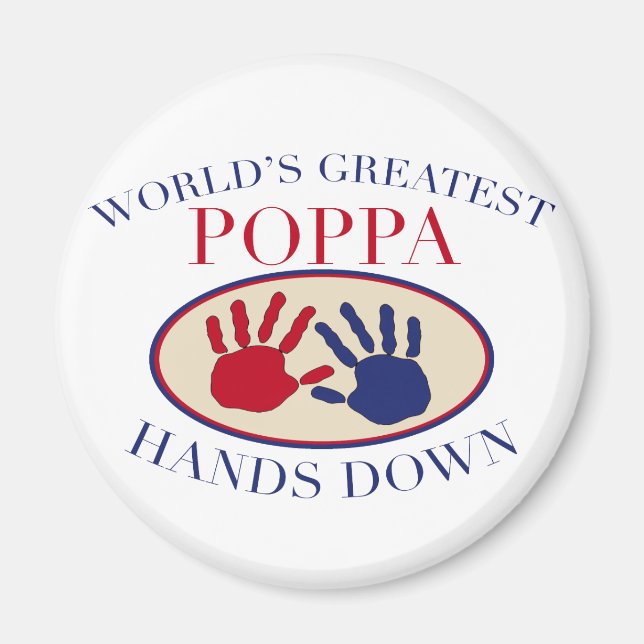 Best Poppa Hands Down Magnet (Front)