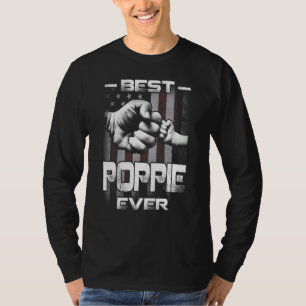 Best Poppie Ever Fist bump USA Flag Father's Day T-Shirt