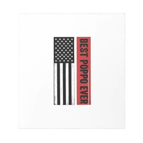 Best Poppo Ever Patriotic Flag Vintage Graphic_1 Notepad