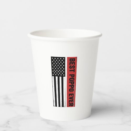 Best Poppo Ever Patriotic Flag Vintage Graphic_1 Paper Cups
