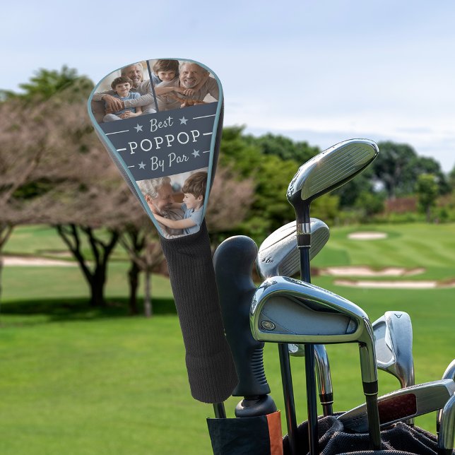 Best Poppop By Par | 3 Photo Golf Head Cover (Creator Uploaded)