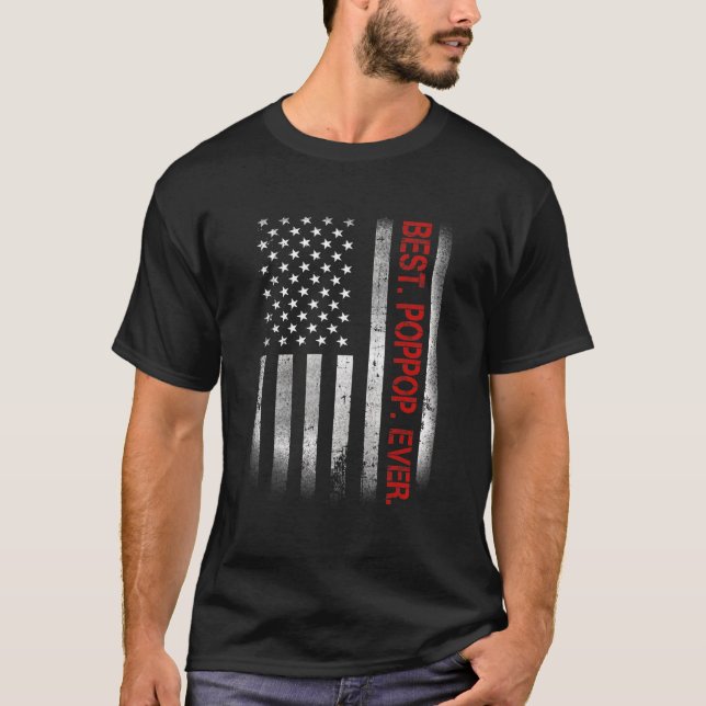 Best Poppop Ever Vintage American Flag Shirt For D (Front)