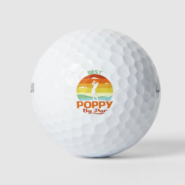 Best Poppy By Par Father's Day Golf Shirt Gift Balls (Front)