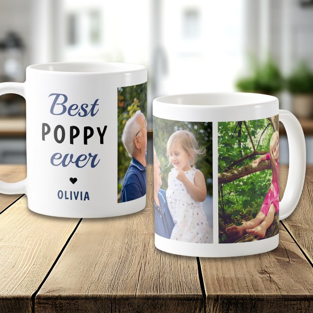 Best Poppy Ever 2 Photo Collage Personalized Coffee Mug (Creator Uploaded)