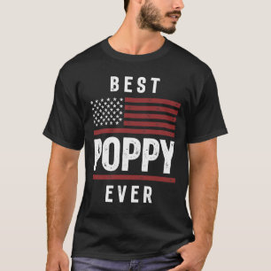 Best Poppy Ever American Flag USA Flag Gift T-Shirt