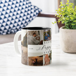 Best Poppy Ever Elegant Script 8 Photo Collage Two-Tone Coffee Mug