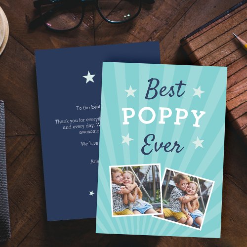 Best Poppy Ever  Fathers Day Flat Photo Card