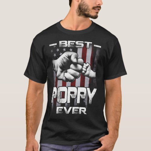 Best POPPY Ever Fist_bump US Flag T_Shirt