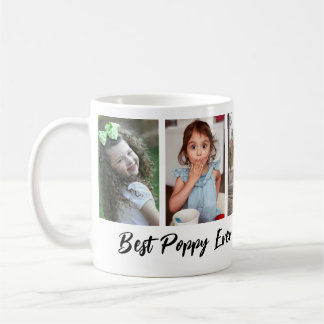 Best Poppy Ever Grandchildren 5 Photo Collage   Coffee Mug