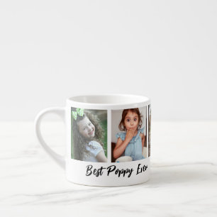 Best Poppy Ever Grandchildren 5 Photo Collage Espresso Cup